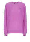 Polo Ralph Lauren Purple Cable-knit Sweater In Wool And Cashmere In Purple