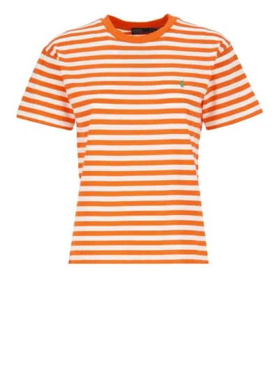 Polo Ralph Lauren T-shirt In Orange,white