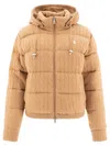 Polo Ralph Lauren Cable-knit Wool And Cashmere Down Jacket In Beige