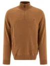 Polo Ralph Lauren Wool Quarter-zip Sweater In Beige