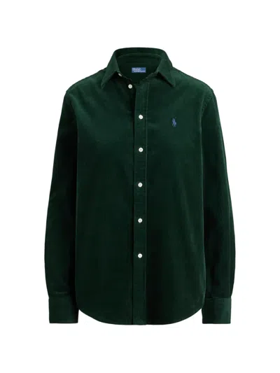 Polo Ralph Lauren Cordhemd Mit Polo Pony-stickerei In Green