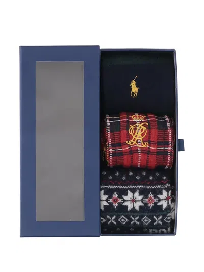 Polo Ralph Lauren Pony-embroidered Fair Isle Socks In Multi