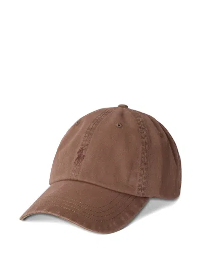Polo Ralph Lauren Pony-embroidered Garment-dyed Cap In Brown