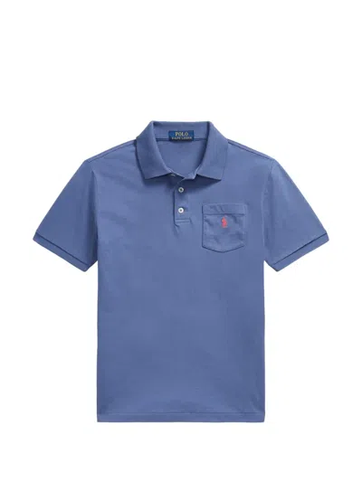 Polo Ralph Lauren Kids' Pony-embroidered Pocket Polo Shirt In Blue