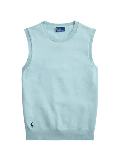 Polo Ralph Lauren Pony-embroidered Sleeveless Sweater In Green