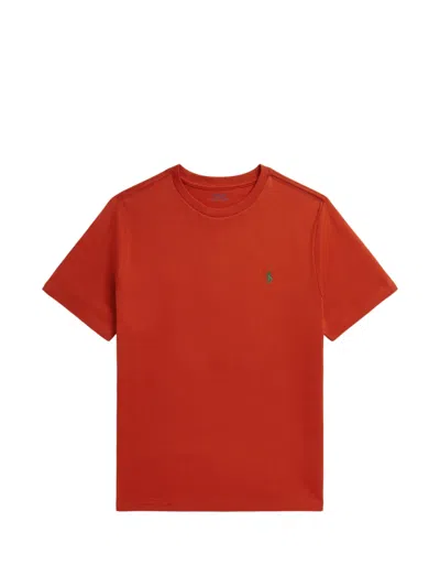 Polo Ralph Lauren Kids' Pony-embroidered T-shirt In Orange