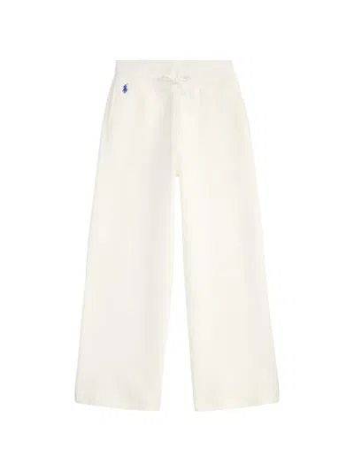 Polo Ralph Lauren Kids' Pony-embroidered Wide-leg Trousers In Neutral