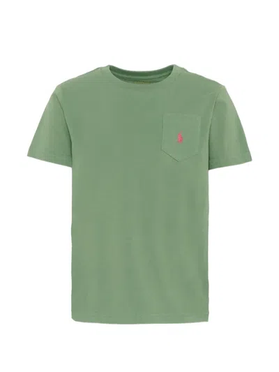 Polo Ralph Lauren Kids' Pony-motif Chest-pocket T-shirt In Green