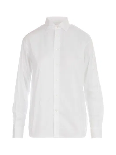 Polo Ralph Lauren Popeline Shirt W/rl On Wrist In White