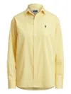 Polo Ralph Lauren Poplin Cotton Striped Shirt In Yellow
