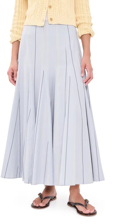 Polo Ralph Lauren Poplin Midi A-line Skirt 2026 Lt Bl/crm In Blue