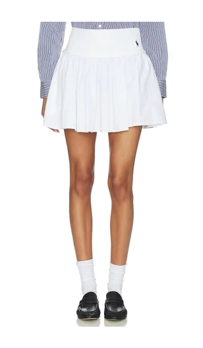 Polo Ralph Lauren Poplin Mini A Line Skirt In White