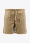 Polo Ralph Lauren Corduroy Bermuda Shorts With Logo Embroidery In Brown