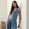 POLO RALPH LAUREN PRESLING COTTON DENIM VEST