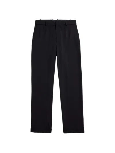 Polo Ralph Lauren Pressed-crease Folded-cuff Trousers In Black