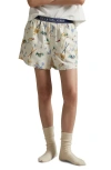 Polo Ralph Lauren Print Cotton Boxer Pajama Shorts In White