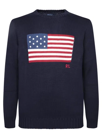 Polo Ralph Lauren Print Flag Blue Sweatshirt