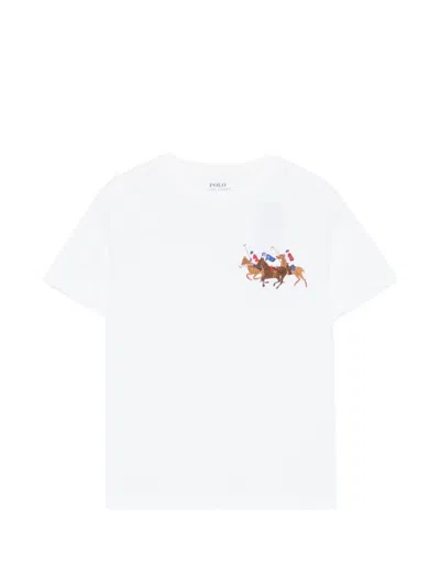 Polo Ralph Lauren Kids' Print T-shirt In White