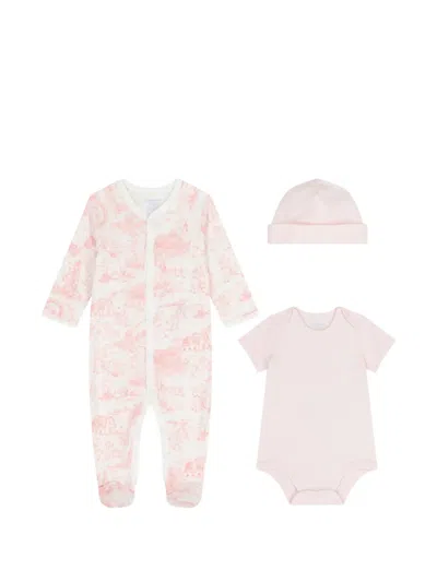 Polo Ralph Lauren Printed Babygrow Set In Pink