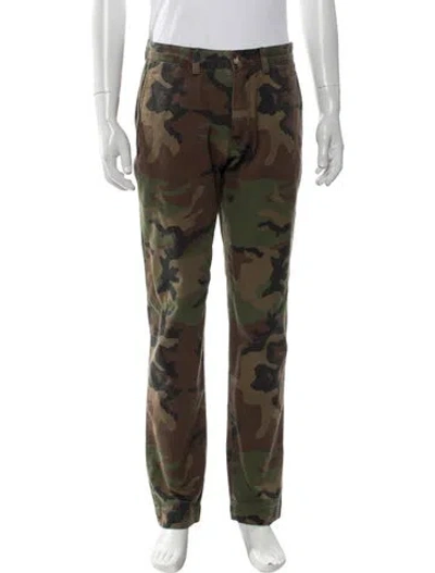 Pre-owned Polo Ralph Lauren Printed Cargo Pants In White