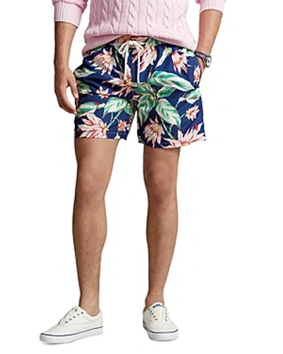 Polo Ralph Lauren Printed Classic Fit 5.75 Swim Trunks In Black Multi