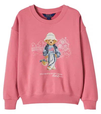 Polo Ralph Lauren Kids Polo Bear Print Sweatshirt In Pink