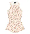 Polo Ralph Lauren Printed Cotton-blend Playsuit In Petit Strawberry Print