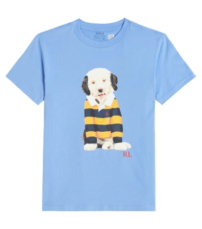 Polo Ralph Lauren Kids' Printed Cotton Jersey T-shirt In Harbor Island Blue