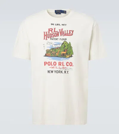 Polo Ralph Lauren Printed Cotton Jersey T-shirt In White