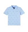 Polo Ralph Lauren Kids' Tennis Racquet Print Cotton Piqué Polo In Blue