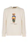 Polo Ralph Lauren White Cotton Blend Polo Bear Sweatshirt
