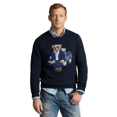 Polo Ralph Lauren Printed Cotton Sweatshirt In Blue