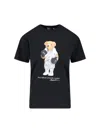 Polo Ralph Lauren Short Sleeve Cotton T-shirt With Iconic Polo Bear Design In Black