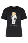 Polo Ralph Lauren Printed Cotton T-shirt In Black