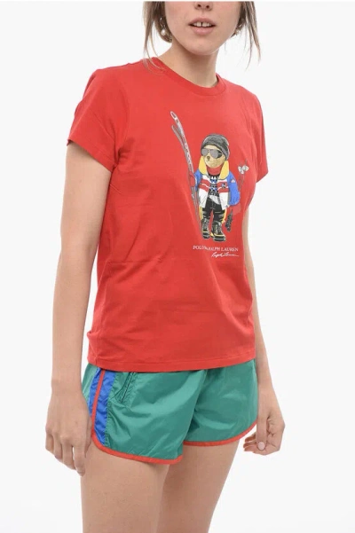 Polo Ralph Lauren Printed Crew-neck T-shirt In Red