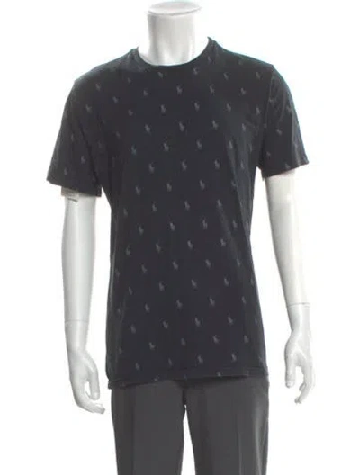 Pre-owned Polo Ralph Lauren Printed Crew Neck T-shirt In Gray