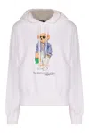 Polo Ralph Lauren Polo Bear Fleece Hoodie With Signature Detailing And Drawstring Hood In Gray