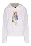 Polo Ralph Lauren Polo Bear Fleece Hoodie With Signature Detailing And Drawstring Hood In Gray