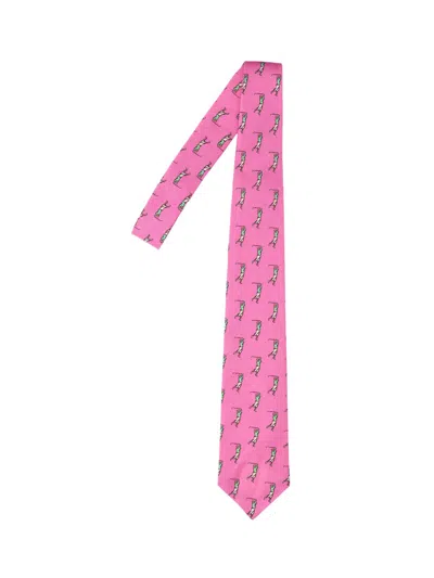 Polo Ralph Lauren Printed Linen Tie In Pink