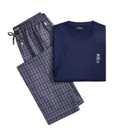 Polo Ralph Lauren Printed Long Sleeve Pajamas In Blue