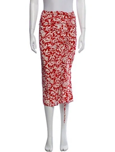 Pre-owned Polo Ralph Lauren Printed Midi Length Skirt In Red