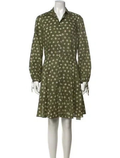 Pre-owned Polo Ralph Lauren Printed Mini Dress In Green