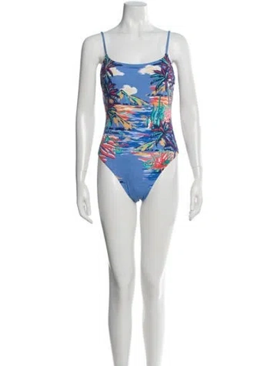 Pre-owned Polo Ralph Lauren Printed One-piece W/ Tags In Purple