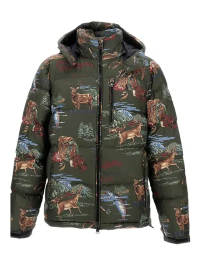 Polo Ralph Lauren Printed Puffer Jacket In Orange