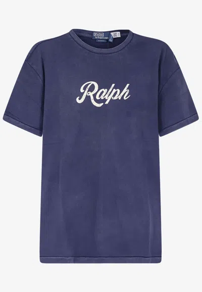 Polo Ralph Lauren Printed Ralph Faded T-shirt In Blue