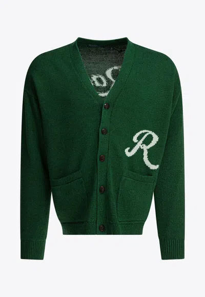 Polo Ralph Lauren Printed Ribbed Cardigan In Green
