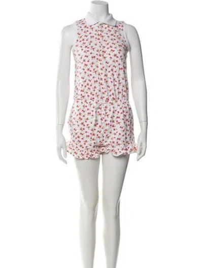 Pre-owned Polo Ralph Lauren Printed Romper In Pink