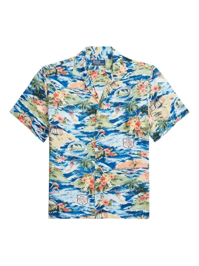 Polo Ralph Lauren Printed Shirt In Blue