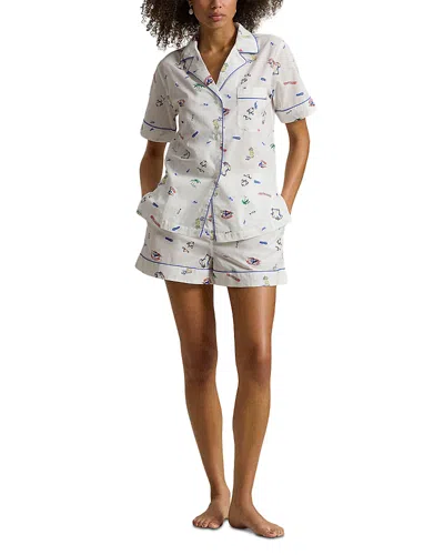 Polo Ralph Lauren Printed Short Sleeve Pajama Set In White