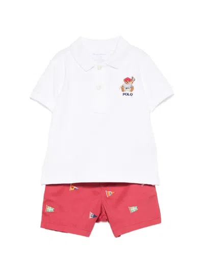 Polo Ralph Lauren Printed Shorts Set In White